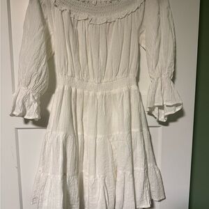 Entro White Ruffled Dress